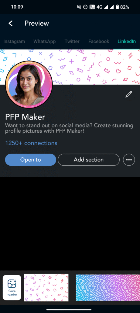 Preview of final profile picture for linkedin